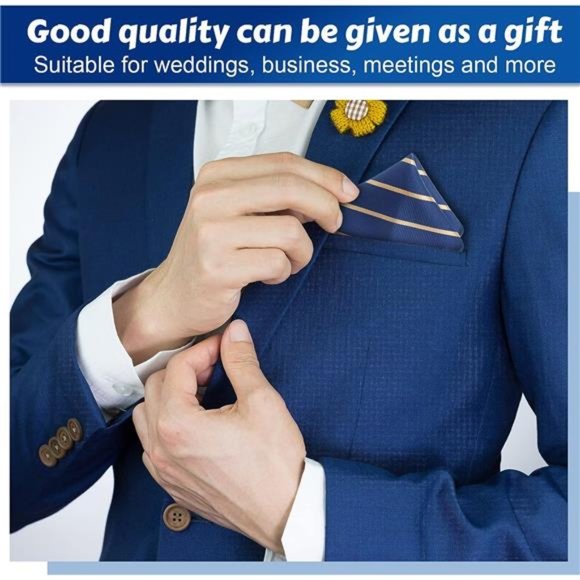 52 Pieces Mens Pocket Squares for Men Handkerchief Soft Silk Pocket Square - Picture 4 of 7